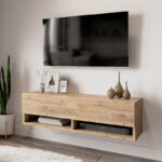 Έπιπλο τηλεόρασης επιτοίχιο Roscoe   oak 100x31,5x29,5εκ-PK176-000007 - Image 2