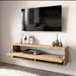 Έπιπλο τηλεόρασης επιτοίχιο Roscoe   oak 100x31,5x29,5εκ-PK176-000007 - Image 3