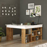Γραφείο γωνιακό Rosaline   λευκό-oak 120x129x72εκ-PK176-000010 - Image 2