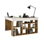 Γραφείο γωνιακό Rosaline   λευκό-oak 120x129x72εκ-PK176-000010