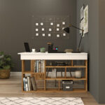 Γραφείο γωνιακό Rosaline   λευκό-oak 120x129x72εκ-PK176-000010 - Image 3