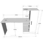 Γραφείο-ραφιέρα Kary   μαύρο-oak 152,5x40x120εκ-PK176-000019 - Image 4