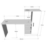 Γραφείο-ραφιέρα Kary   λευκό-oak 152,5x40x120εκ-PK176-000020 - Image 4