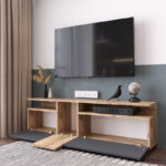 Έπιπλο τηλεόρασης Elana   sonoma-ανθρακί 150x29.5x46.3εκ-PK176-000054 - Image 2