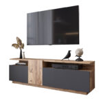Έπιπλο τηλεόρασης Elana   sonoma-ανθρακί 150x29.5x46.3εκ-PK176-000054