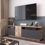 Έπιπλο τηλεόρασης Elana   sonoma-ανθρακί 150x29.5x46.3εκ-PK176-000054 - Image 4