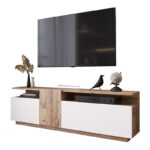 Έπιπλο τηλεόρασης Elana   sonoma-λευκό 150x29.5x46.3εκ-PK176-000055