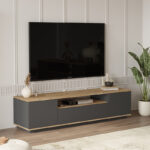 Έπιπλο τηλεόρασης Soren   sonoma-ανθρακί 180x.44.5x44.6εκ-PK176-000056 - Image 3