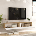 Έπιπλο τηλεόρασης επιτοίχιο Dello   λευκό-sonoma 180x31.6x29.6εκ-PK176-000059 - Image 2