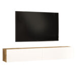 Έπιπλο τηλεόρασης επιτοίχιο Dello   λευκό-sonoma 180x31.6x29.6εκ-PK176-000059