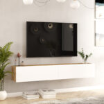 Έπιπλο τηλεόρασης επιτοίχιο Dello   λευκό-sonoma 180x31.6x29.6εκ-PK176-000059 - Image 3