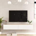 Έπιπλο τηλεόρασης επιτοίχιο Dello   λευκό-sonoma 180x31.6x29.6εκ-PK176-000059 - Image 4