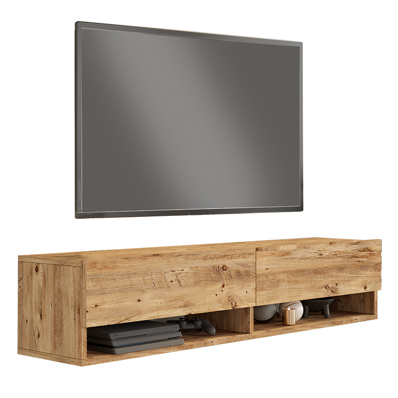 176-000063 Έπιπλο τηλεόρασης επιτοίχιο Roscoe sonoma 140x31.6x29.6εκ-PK176-000063 - Image 1