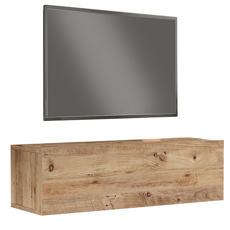 176-000066 Έπιπλο τηλεόρασης επιτοίχιο Serit sonoma 100x31.6x29.6εκ-PK176-000066 - Image 1