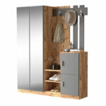 Έπιπλο εισόδου Doorse   μελαμίνης ανθρακί-sonoma 147.5x35x180εκ-PK176-000129