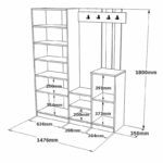 Έπιπλο εισόδου Doorse   μελαμίνης ανθρακί-sonoma 147.5x35x180εκ-PK176-000129 - Image 3