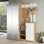 Έπιπλο εισόδου Doorse   μελαμίνης λευκό-sonoma 147.5x35x180εκ-PK176-000130 - Image 2