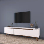 Έπιπλο τηλεόρασης Kasandra   λευκό-καρυδί 180x35x48,5εκ-PK182-000008 - Image 2