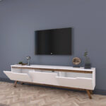 Έπιπλο τηλεόρασης Kasandra   λευκό-καρυδί 180x35x48,5εκ-PK182-000008 - Image 3