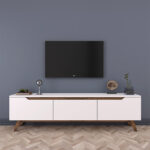 Έπιπλο τηλεόρασης Kasandra   λευκό-καρυδί 180x35x48,5εκ-PK182-000008 - Image 4