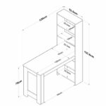 Γραφείο εργασίας-ραφιέρα Pawl   λευκό-καρυδί 120x53.8x153.5εκ-PK182-000046 - Image 4