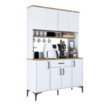 Mπουφές με ράφι Cordie   λευκό μελαμίνης 120x40x184.2εκ-PK182-000108