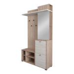 Έπιπλο εισόδου Louisen   oak-λευκό μελαμίνης 125x40x217.5εκ-PK192-000038