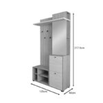 Έπιπλο εισόδου Louisen   oak-λευκό μελαμίνης 125x40x217.5εκ-PK192-000038 - Image 3
