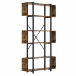Βιβλιοθήκη Graham   καρυδί-μαύρο 120x22x185εκ-PK197-000061