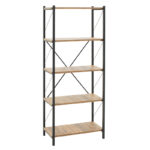 Βιβλιοθήκη Giulio   καρυδί-μαύρο 60x34x150εκ-PK197-000134