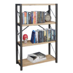 Βιβλιοθήκη Giulio   καρυδί-μαύρο 60x34x120εκ-PK197-000135