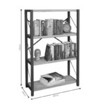 Βιβλιοθήκη Giulio   καρυδί-μαύρο 60x34x120εκ-PK197-000135 - Image 3