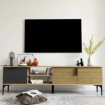 Έπιπλο τηλεόρασης Kowel   μελαμίνης ανθρακί-oak 180x34x51εκ-PK197-000214 - Image 2