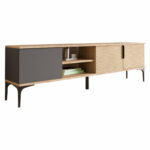 Έπιπλο τηλεόρασης Kowel   μελαμίνης ανθρακί-oak 180x34x51εκ-PK197-000214