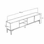 Έπιπλο τηλεόρασης Kowel   μελαμίνης ανθρακί-oak 180x34x51εκ-PK197-000214 - Image 3