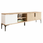 Έπιπλο τηλεόρασης Kowel   μελαμίνης λευκό-oak 180x34x51εκ-PK197-000215