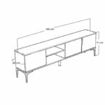 Έπιπλο τηλεόρασης Kowel   μελαμίνης λευκό-oak 180x34x51εκ-PK197-000215 - Image 3