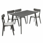 Tραπεζαρία Benson - Toto   σετ 5τμχ rustic grey - ύφασμα γκρι 120x75x75εκ-PK200-000187 - Image 3