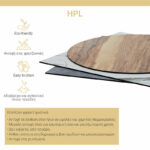 Επιφάνεια τραπεζιού Portico   HPL wenge Φ60εκ πάχους 12mm-PK215-000013 - Image 3