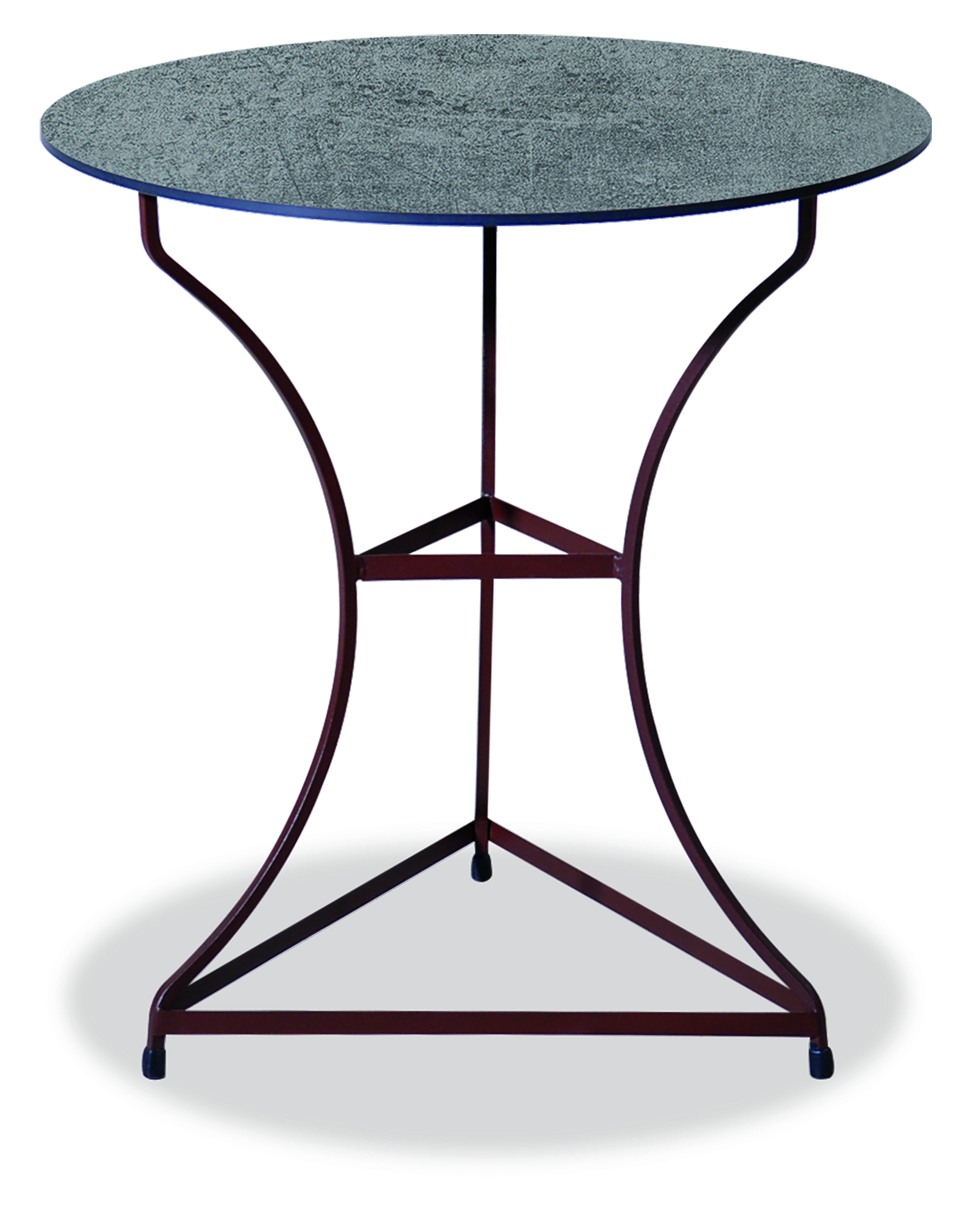 22488-5099-trapezi-kafeneioy-me-gkri-epifaneia-compact-hpl-68-x-74hcm Γαλβανισμένο Στρογγυλό Τραπέζι Με Επιφάνεια Compact Hpl Γκρί 70 x 74(h)cm-L22488 - Image 1