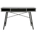 Γραφείο εργασίας Yamin   γκρι cement-μαύρο 120x48x76εκ-PK225-000006 - Image 2