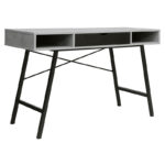 Γραφείο εργασίας Yamin   γκρι cement-μαύρο 120x48x76εκ-PK225-000006