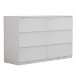 Συρταριέρα Cindy   6 συρταριών λευκό 120x40x75εκ-PK230-000009