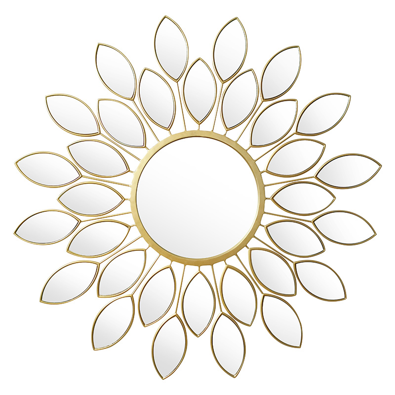 233-000002 Καθρέπτης Flower χρυσό 83x2.5x83εκ-PK233-000002 - Image 1