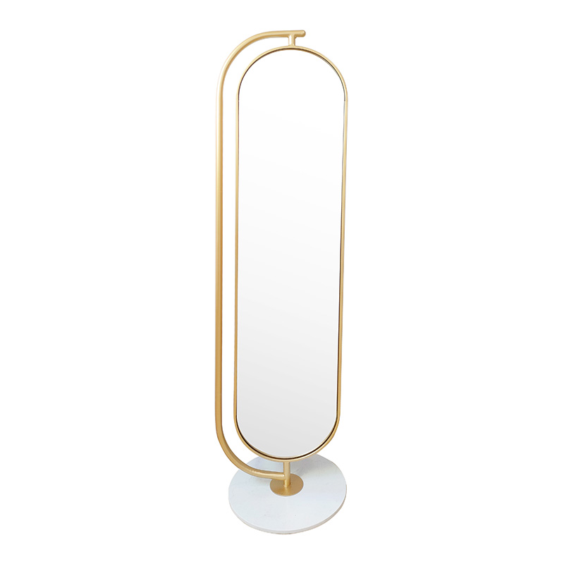 233-000016 Καθρέπτης Stand χρυσό 42x42x175εκ-PK233-000016 - Image 1