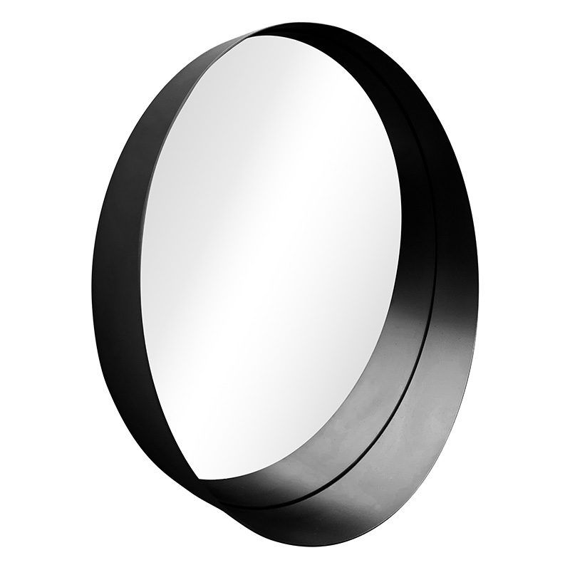 233-000018 Καθρέπτης Round 3 μαύρο 50x8x50εκ-PK233-000018 - Image 1