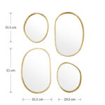 Καθρέπτης Klelia   4τεμ χρυσό 60x2x96.5εκ-PK233-000025 - Image 3