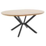 Tραπέζι Lydia   MDF επεκτεινόμενο καρυδί-μαύρο 120-160x120x79εκ-PK235-000004 - Image 2