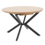 Tραπέζι Lydia   MDF επεκτεινόμενο καρυδί-μαύρο 120-160x120x79εκ-PK235-000004