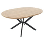 Tραπέζι Lydia   MDF επεκτεινόμενο καρυδί-μαύρο 120-160x120x79εκ-PK235-000004 - Image 3